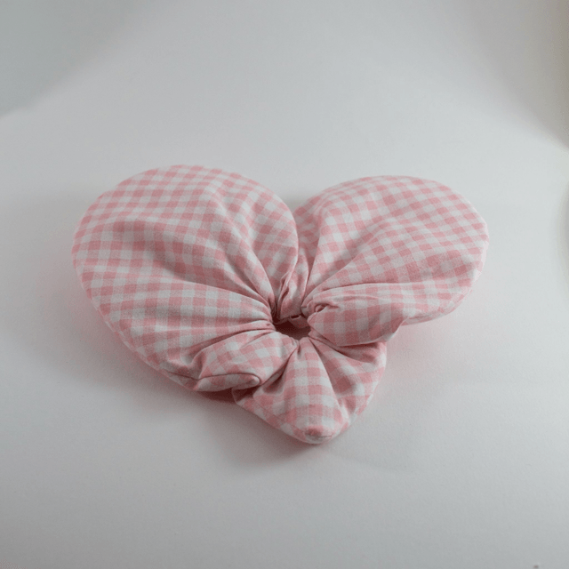  Scrunchy cœur XXL – Motif vichy rose