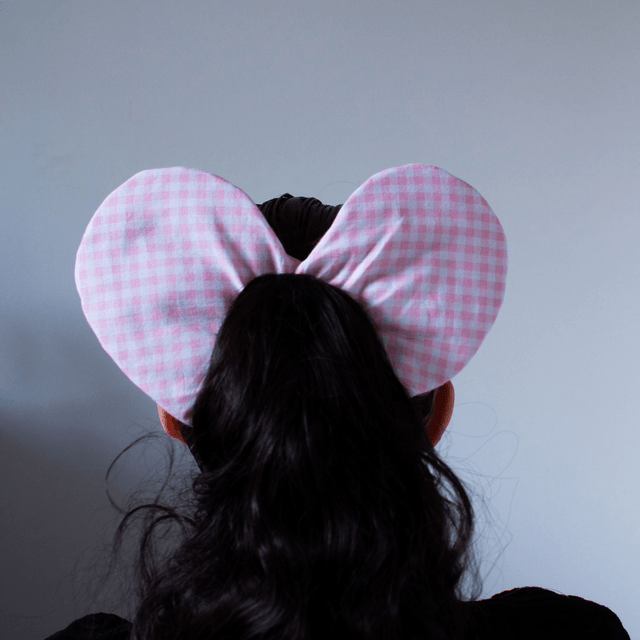  Scrunchy cœur XXL – Motif vichy rose