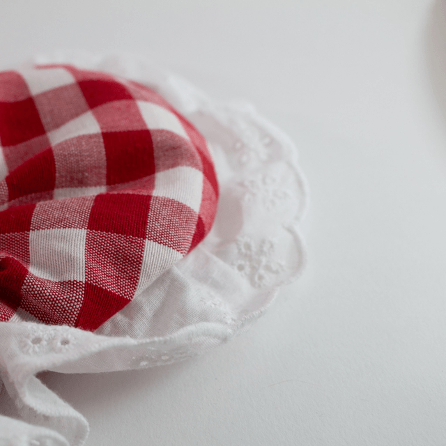 Scrunchy cœur XXL – Motif vichy rouge