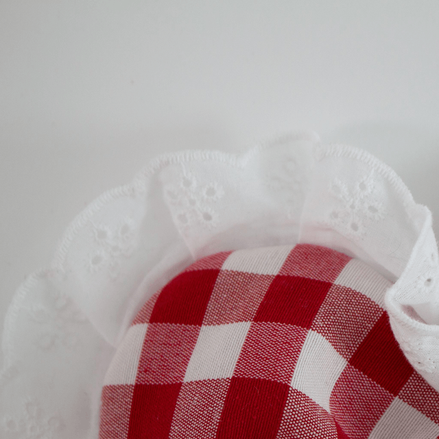 Scrunchy cœur XXL – Motif vichy rouge