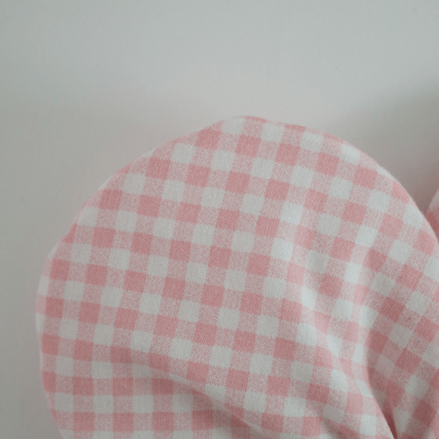  Scrunchy cœur XXL – Motif vichy rose