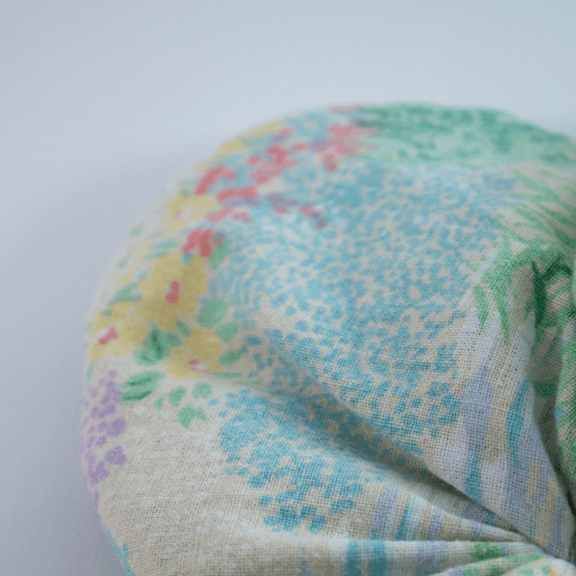 Scrunchy cœur XXL – Motif floral pastel