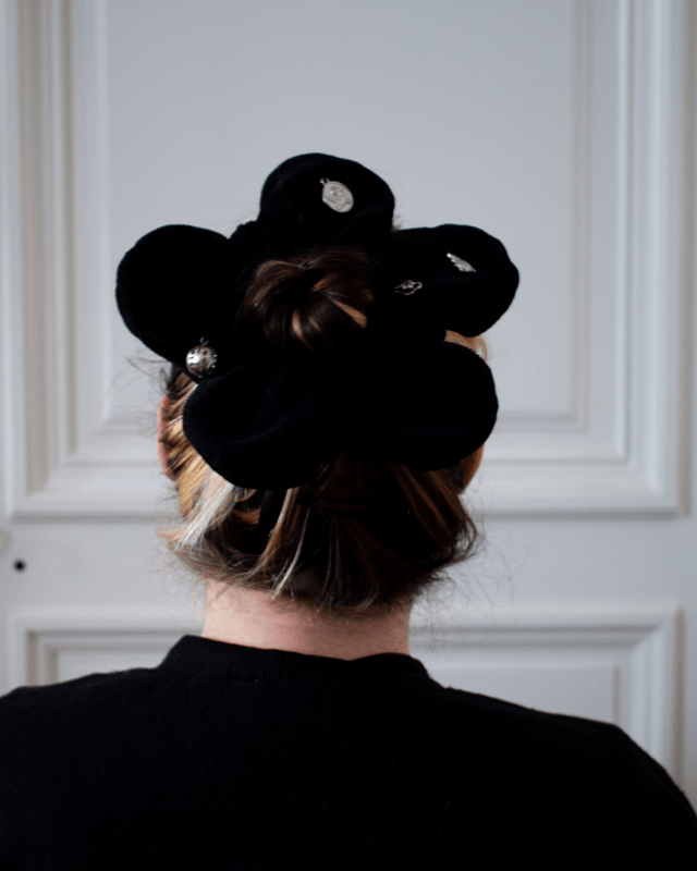 Scrunchy Fleur – Velours côtelé