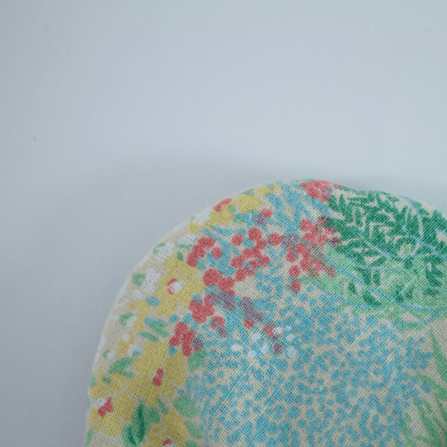 Scrunchy cœur XXL – Motif floral pastel