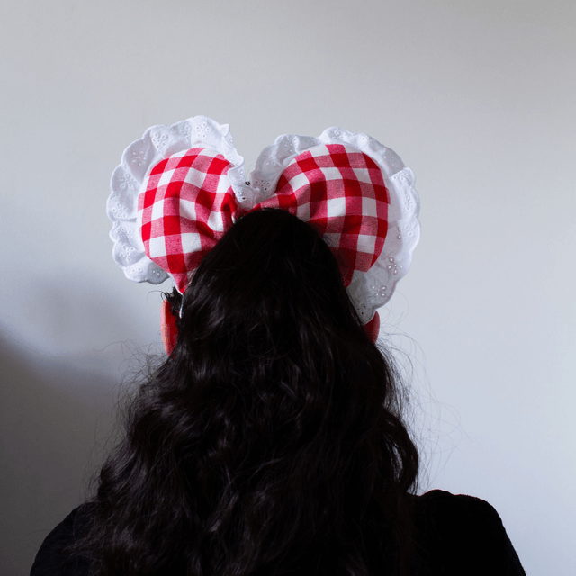 Scrunchy cœur XXL – Motif vichy rouge
