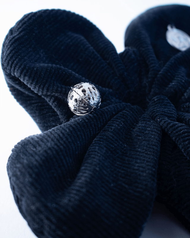 Scrunchy Fleur – Velours côtelé